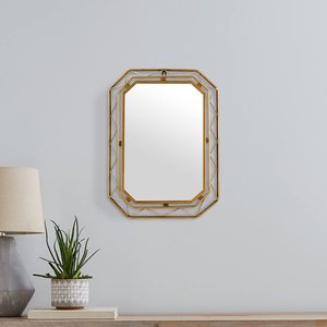 Modern Wall <b>Mirror</b> for Home Living Room Home Decorative Golden Color will create a contemporary look Antique Metal <b>Octagon</b> Shape - Product Image 6