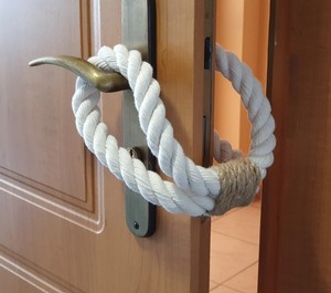 Door Stop Thick Rope - Chunky White Cotton Rope - Nautical Decor - Door Animal <b>Stopper</b> - Industrial Holdbacks - Product Image 2