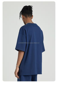 100% algodón 310gsm Camisa de manga corta Logotipo personalizado Camiseta gráfica de peso pesado Impresión digital Hombro caído Camiseta de gran tamaño - Product Image 5