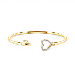 Bracelet jonc en argent sterling Jeulia Key to My Heart, tendance et élégant - Product Image 1