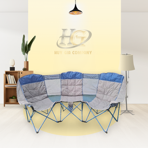 CC09 Stainless Steel Triple Seat <b>Folding</b> <b>Chair</b> Modern Outdoor Furniture with 480kg Load Capacity for <b>Garden</b> Picnic Camping - Product Image 1