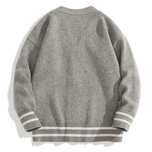 <b>Men</b> Autumn Winter Trend Casual Loose Oversized <b>Knit</b> Dropped Shoulder V-neck Sweater <b>Cardigan</b> - Product Image 2