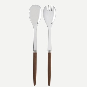 Couverts à salade modernes Cuillère en acier Fourchette Poignée durable Serveur à salade Ensemble de couverts Ensembles de vaisselle Couverts en acier miroir - Product Image 5
