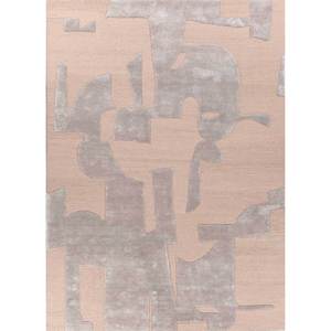 Tapis en laine et viscose tufté à la main, blanc ivoire, à rayures abstraites, rectangulaire, pour la maison, la chambre, le couloir - Tapis de salon Tra-15125 - Product Image 1