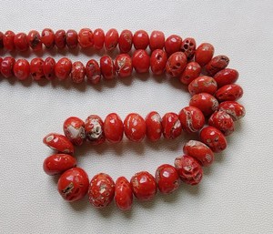 Hilo de 16 pulgadas, cuentas pulidas lisas Rondelle de Coral rojo, cuentas de Coral rojo viejo liso tamaño 10MM a 5 MM piedra preciosa - Product Image 6