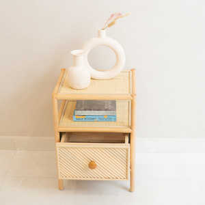 Table de chevet en bois de rotin d'excellente qualité table de nuit moderne tiroir armoires de chevet meubles de chambre à coucher - Product Image 4