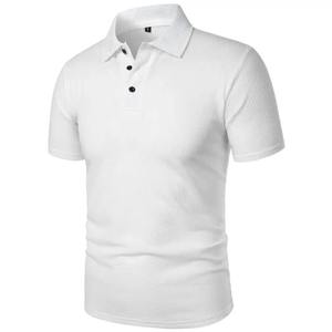 T-shirts polo à manches courtes pour homme, surdimensionné, léger, respirant, couleur unie, tissu tricoté imprimé, nouveauté décontractée - Product Image 5