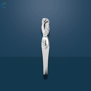 Anillo redondo de corte brillante VVS1 Moissanite Twisted Eternity, banda de declaración de boda de oro blanco sólido de 14K para ella - Product Image 4