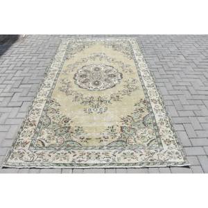 Clásico Beige verde 5,7X9,9 pies lana Aubusson patrón alfombra turca aparador Rectangular sala de estar alfombra látex para pasillo - Product Image 1