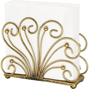 ที่ใส่กระดาษเช็ดปากโลหะสีทองโบราณพร้อมดีไซน์หางนกยูงเครื่องจ่ายเนื้อเยื่อตกแต่งสำหรับโต๊ะอาหารและเคาน์เตอร์ห้องครัว - Product Image 1