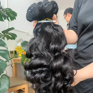 Cambodian and Vietnamese Grade 12a Raw Virgin Human Hair Weave Bundles, High Quality Original Double Drawn Natural Wave Hair