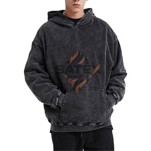 Sudadera con Capucha Unisex de Felpa Gruesa de Alta Calidad, Lavado Ácido, Logotipo Personalizado Bordado, Talla Grande, Térmica de Invierno, Estilo Francés - Product Image 1