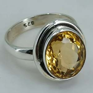 Bague en argent sterling 925 avec citrine naturelle jaune, faite à la main, pierre de naissance de novembre, bijou de promesse, taille ovale en forme de diamant - Product Image 1