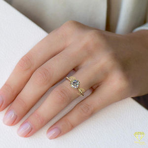 ชุดฝาแหวนหมั้นแบบโซลิแทร์สำหรับผู้หญิง VVS1โตในแล็บสายรัดสวมใส่สบายเครื่องประดับเจ้าสาวแบบมินิมอล - Product Image 3