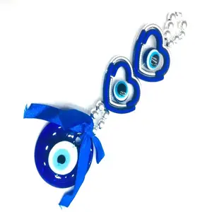 Wholesale Crystal Hearts With Evil Eye Car Hanging Ornament Hanging Decoration for sale