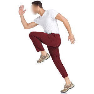 กางเกงวอร์มผ้าฝ้ายโพลีเอสเตอร์ระบายอากาศมีกระเป๋าด้านหน้าแบบเรียบมีซิปสำหรับผู้ชาย - Product Image 5