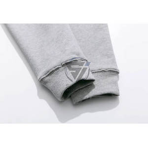 Sweat-shirt unisexe à manches longues en molleton biologique 100% coton respirant style hip-hop - Product Image 6