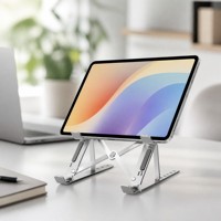 Support de tablette PC en métal réglable, support pliable pour ordinateur portable, support de refroidissement, support en aluminium compatible avec iPad