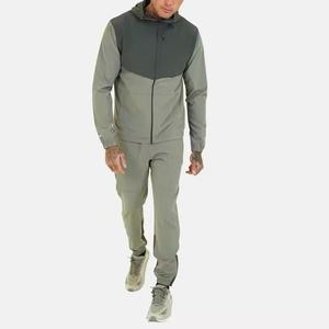 Conjuntos cortavientos Conjunto de nailon Traje Chaqueta deportiva Track Jogging Media cremallera Chándales para hombres - Product Image 1