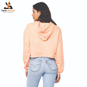 เสื้อครอปฮู้ดดี้แขนยาวผ้าฝ้ายเรียบง่ายสำหรับผู้หญิง แห้งเร็ว ระบายอากาศได้ดี - Product Image 2