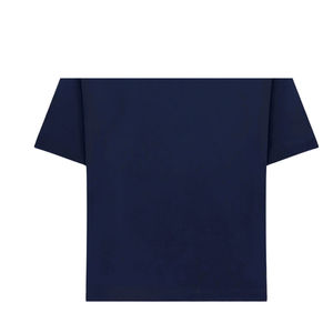 High Quality Embroidered Customizable Logo Front Plus Size <b>Men's</b> Casual Short Sleeve T-shirt Dark <b>Blue</b> 220gsm 100% Organic - Product Image 5