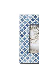 Cadre photo en bois incrusté d'os fait à la main de luxe Design floral indien décoratif en gros pour la maison et le bureau - Product Image 2