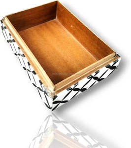 Boîte d'incrustation d'os spécifiquement une boîte de rangement décorative avec un motif hexagonal - Product Image 3