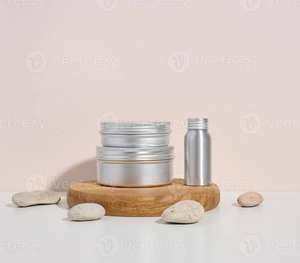 Tarro Redondo de Acero Inoxidable para Crema Cosmética con Tapa, Acabado de Primera Calidad, Envase Metálico para Lociones - Product Image 2
