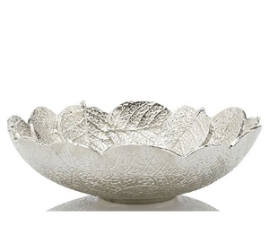 Coulée d'aluminium Plaqué or Motif gaufré Nouveau Moderne Minimaliste Bol décoratif pour servir les fruits Tringle Premium Fruit Bowl - Product Image 2