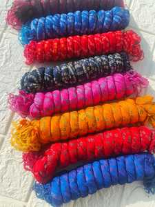 Pure Silk Bandhani Dupatta Traditional Wedding & <b>Bridesmaid</b> Gift Colorful Bandhej Scarf with Tassels Ladi Women Party Favor - Product Image 6