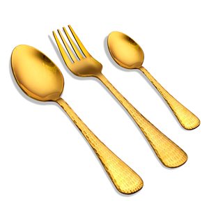 Modern Luxury Gold Plating Stainless Steel Cutlery Set Mirror Polishing <b>Flatware</b> Set Ready to Ship Low MOQ - Product Image 4