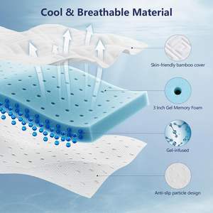 Copritopper materasso in Memory Foam da 3 pollici con fodera morbida rimovibile coprimaterasso con supporto del corpo confortevole dal Design ventilato - Product Image 2