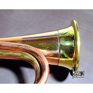 Bugle en cuivre et laiton de l'époque de la guerre civile, laqué or, Flugelhorn - Product Image 4