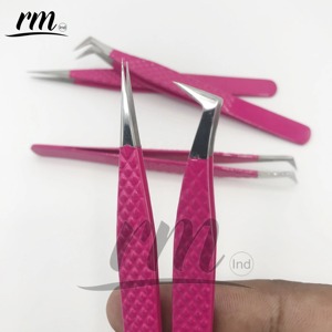 Pinzas de Punta de Fibra en Oferta, Pinzas de Acero Inoxidable para Extensión de Pestañas con Volumen en Racimo de 90 Grados para Extensión de Pestañas RMI - Product Image 2