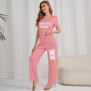 Verano nuevo 2psc setpajamas casa weear mujeres patrón hogar patrón mujeres pantalones de manga corta pijama traje de ocio - Product Image 5