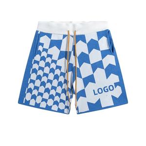 2024 โลโก้ที่กําหนดเองฤดูร้อนถักกางเกงขาสั้นกางเกงขาสั้นสบายสําหรับชายผ้าฝ้าย 100% กางเกงขาสั้นพิมพ์แบบกําหนดเอง - Product Image 1