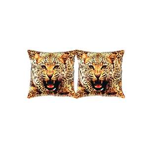 Handmade Digital Printed Leopard Face Cushion Covers Multicolor 16x16 Decorative Accent Pillows for <b>Sofa</b> <b>Bed</b> Printed Multicolor - Product Image 4