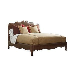 High Quality Victorian Era Solid <b>Wood</b> Bedroom <b>Bed</b> <b>Frame</b> with Leather Accents Hand Carved Budget-Friendly Furniture - Product Image 1