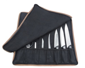 Étui à rouleau de couteaux personnalisé avec étui de chef de voyage portable avec porte-couteaux à ceinture en cuir Sacs à rouleau de couteaux - Product Image 1