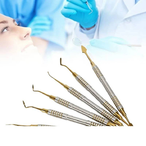 Juego de Instrumentos dentales chapados en titanio de 6 espátulas de relleno de resina compuesta para instrumentos de uso profesional - Product Image 3