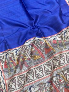 Elegancia de moda vestir ropa étnica mejor suave Tussar seda Sari Blusa con kalamkari e impresiones trabajo exportador indio - Product Image 4
