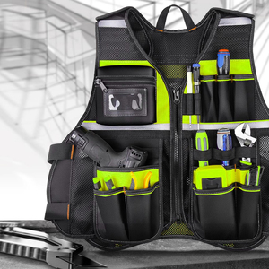 Gilet de sécurité réfléchissant Allround pour électriciens Multi-Pockets Zipper Heavy Duty Workwear Outdoor Vest - Product Image 2