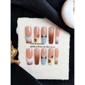 Decoraciones de Uñas Elegantes Latte Harmony Press-on para Mujer - Product Image 1