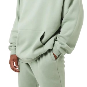 Top Quality Men Tracksuits Streetwear 100% Cotton Tracksuit Customized Logo Running Outdoor Jogging Set Oversized Loose Fit - Product Image 4