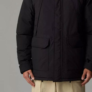 2025 invierno nuevos hombres Color sólido Parkas alta calidad hombres con capucha cálida chaqueta gruesa moda masculina Casual Parka abrigo hombres - Product Image 3