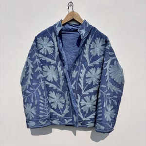 Venta caliente indio hecho a mano Suzani bordado chaqueta mujer corta Suzani algodón chaqueta tamaño libre personalizable Suzani abrigo - Product Image 1