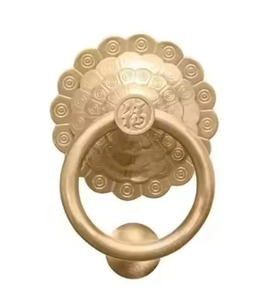 Vintage <b>Bronze</b> Metal Door Knocker Antique Front Door Decoration Heavy Duty Ring Handle Home Villa Entrance Classic Hardware - Product Image 3