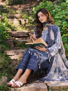 Nouveau costume pakistanais 2025 lourd brodé et soie visqueux et Designer Dupatta Set Original Lawn Collection pour adultes - Product Image 4