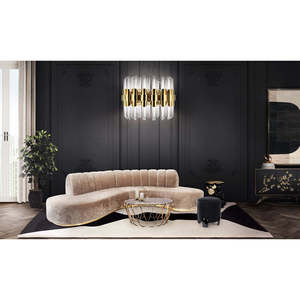 Sofá Individual Contemporáneo Sherman de Primera Calidad, Diseño de Terciopelo con Detalles en Esquina, para Hogar o Apartamento - Product Image 2