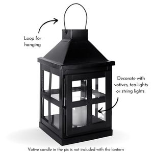 Antique Inspired Black Lantern <b>Tea</b> <b>Light</b> Holder with Classic Charm Weathered Lantern <b>Tea</b> <b>Light</b> Holder for Soft Romantic <b>Light</b> - Product Image 1
